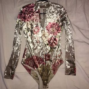 Bodysuit, flower print, soft